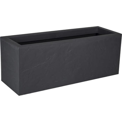 Eda Bloembak Volcania'Up 57 L - Imitatie Steen Decor - 79,5 x 29,5 x 29,5 cm - Antracietgrijs
